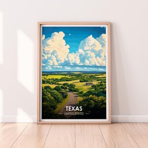 Affiche du Texas, art mural Texas, affiche des États-Unis, impression TX, impression des États-Unis, affiche du Texas, décoration d'intérieur