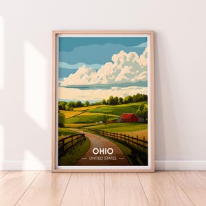 Ohio Poster, Ohio Wall art, United States Poster, OH Print, USA Print, Ohio Poster, Home Décor