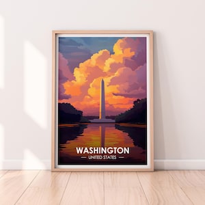 Washington Poster, Washington DC Wandbild, Washington, Poster, Reiseposter, Premium Print, DC Print, Washington Poster, Wohnkultur