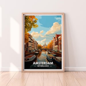 Poster Amsterdam, Art mural Amsterdam, Poster Pays-Bas, Amsterdam, Impression premium, Impression Pays-Bas, Poster Amsterdam, Décoration d'intérieur