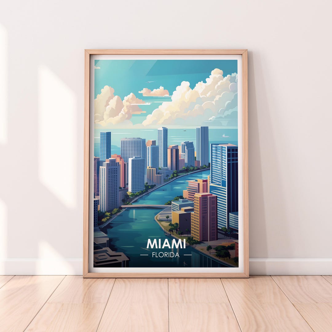 Poster Miami - Plan Miami - 20 x 30 cm main image 1