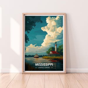 Póster de Mississippi, arte mural de Mississippi, póster de Estados Unidos, impresión de Mississippi, impresión de EE. UU., póster de Mississippi, decoración del hogar