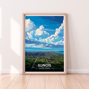 Illinois poster, Illinois Wall Art, Verenigde Staten poster, IL Print, USA Print, Illinois poster, woondecoratie