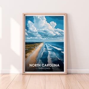 Affiche de la Caroline du Nord, art mural de la Caroline du Nord, affiche des États-Unis, impression NC, impression des États-Unis, affiche de la Caroline du Nord, décoration d'intérieur