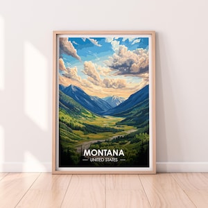 Montana Poster, Montana Wall art, United States Poster, MT Print, USA Print, Montana Poster, Home Décor