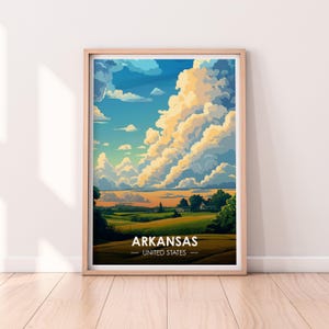 Affiche Arkansas, art mural Arkansas, affiche États-Unis, impression RA, impression premium, impression Etats-Unis, affiche Arkansas, décoration d'intérieur