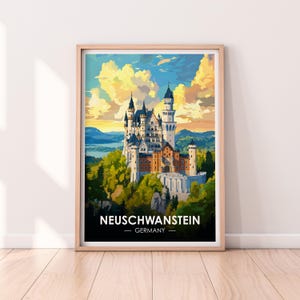 Neuschwanstein Castle Poster, Neuschwanstein Wall art, Germany Poster, Neuschwanstein Castle, Germany Print, Bavaria Alps Poster, Home Décor