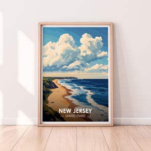 Pôster de Nova Jersey, Arte de parede de Nova Jersey, Pôster dos Estados Unidos, Impressão de NJ, Impressão dos EUA, Pôster de Nova Jersey, Decoração para casa