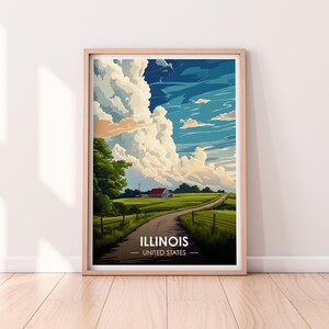 Illinois poster, Illinois Wall Art, Verenigde Staten poster, IL Print, USA Print, Illinois poster, woondecoratie