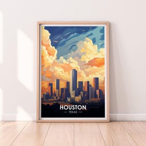Houston Poster, Houston Wallart, USA, Texas, Travel Poster, Premium Print, Houston Print, Houston Poster, Home Décor