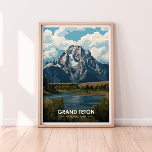 Grand Teton National Park Poster, Wyoming, Reiseposter, Premium Print, Grand Teton Print, Reisedekoration