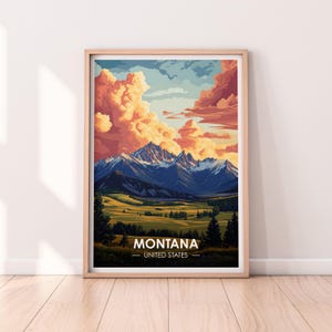 Montana Poster, Montana Wall art, United States Poster, MT Print, USA Print, Montana Poster, Home Décor