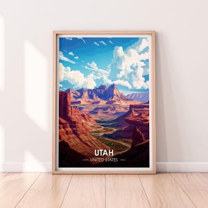 Affiche de l'Utah, art mural de l'Utah, affiche des États-Unis, impression UT, impression des États-Unis, affiche de l'Utah, décoration d'intérieur