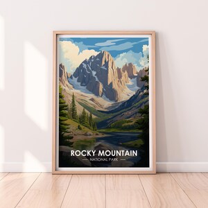 Rocky Mountain National Park Poster, Colorado, Travel Poster, Premium Print, Rocky Mountain, Travel Home Décor