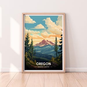 Poster Oregon, Arte murale Oregon, Poster Stati Uniti, Stampa OR, Stampa USA, Poster Oregon, Arredamento per la casa