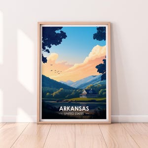 Affiche Arkansas, art mural Arkansas, affiche États-Unis, impression RA, impression premium, impression Etats-Unis, affiche Arkansas, décoration d'intérieur