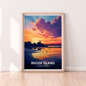 Affiche Rhode Island, art mural Rhode Island, affiche États-Unis, impression RI, impression USA, affiche Rhode Island, décoration d'intérieur