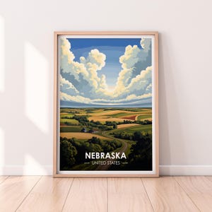 Affiche Nebraska, art mural Nebraska, affiche États-Unis, impression NE, impression USA, affiche Nebraska, décoration d'intérieur