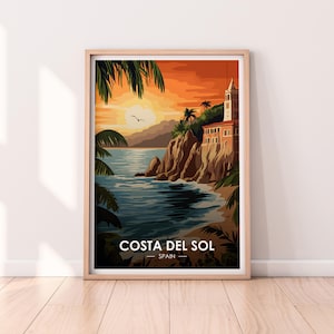 Costa del Sol Poster, Spain, Travel Poster, Premium Print, Costa del Sol Print, Travel Home Décor