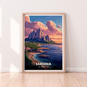 Sardinia Poster, Italy, Travel Poster, Premium Print, Sardinia Print, Sardinia Poster, Home Decor