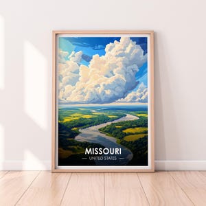 Plakat Missouri, Sztuka ścienna Missouri, Plakat ze Stanów Zjednoczonych, Wydruk MO, Wydruk USA, Plakat Missouri, Wystrój domu