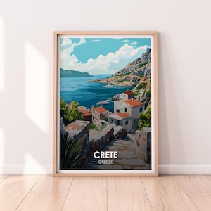 Crete Poster, Greece, Travel Poster, Premium Print, Crete Print, Travel Home Décor