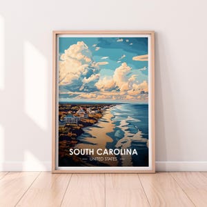 Affiche de la Caroline du Sud, art mural de la Caroline du Sud, affiche des États-Unis, impression SC, impression des États-Unis, affiche de la Caroline du Sud, décoration d'intérieur