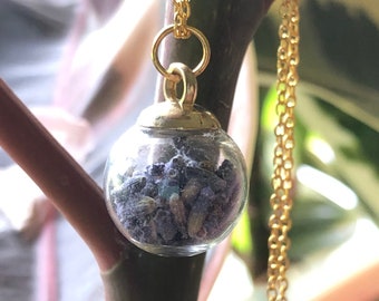 Dried Lavender Pendant Necklace