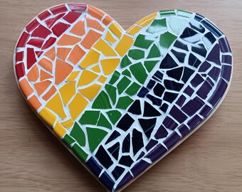 Mosaïque coeur arc-en-ciel