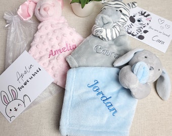 Personalised baby gifts, Newborn gift, Personalized Baby plushie, New baby unique gift, Baby lovey with name, Comforter