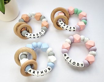Personalized Baby Sensory Toy, Newborn Gift Keepsake