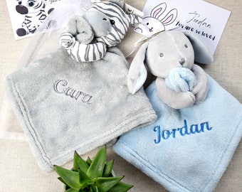 Personalised baby gifts, Newborn Easter gift, Personalized Baby plushie, New baby unique gift, Baby lovey with name, Comforter