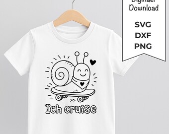 Snigel SVG plotterfil | Skärfil svg dxf png | Plotterfil för barnskjorta | Cricut SVG | Silhuett dxf | Plotterfil med djurmotiv