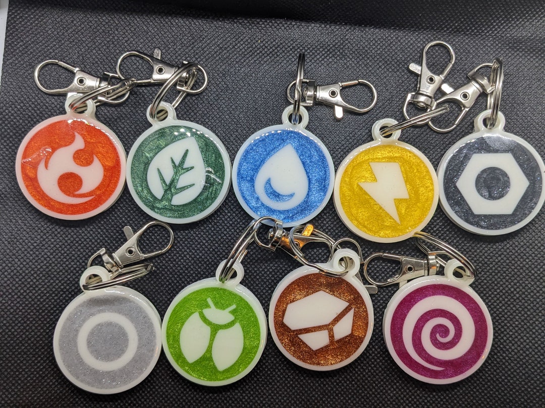 Pokémon Types Keychains - Etsy