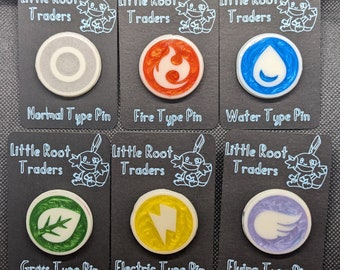 Pokemon Type Pins 1.25"