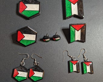 Palestine Fundraiser Keychains, Pins, and Earrings