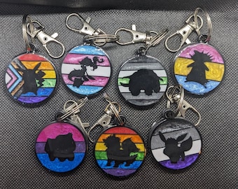 Aangepaste 1,5-inch PokePride-sleutelhangers