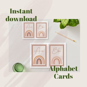 Digital Boho Rainbow Alphabet posters