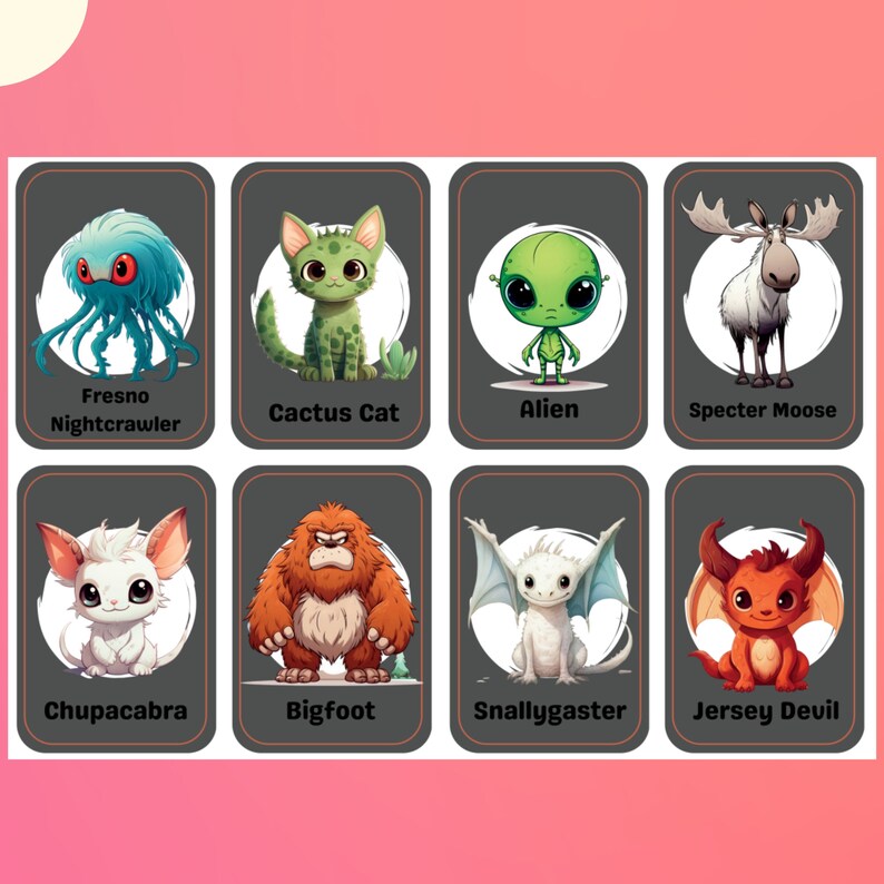 Cryptid Flashcards - 16 Cards - Printable PDF - BONUS: Original Images ...