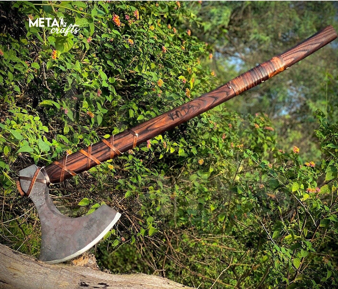 40 Large Viking Axe Berserker Two Handed Axe Bearded Etsy