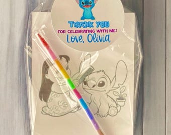 Stitch party favors | Stitch coloring pages | Stitch Coloring Bags | Stitch Theme Guest Favor | Paint Party Favor | Kids Party Favor