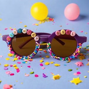 Custom Sparkle Sprinkle Sunglasses for Kids, Custom name Kids Sunglasses, birthday gift for kids, kids birthday, custom gift for kids