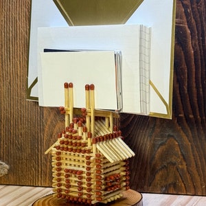 Matchstick House - Porte-cartes (753976) Cadeau pour elle, Cadeau pour lui, Cadeau pour enfants, Cadeau pour maman, Cadeau pour papa, Décoration d'intérieur