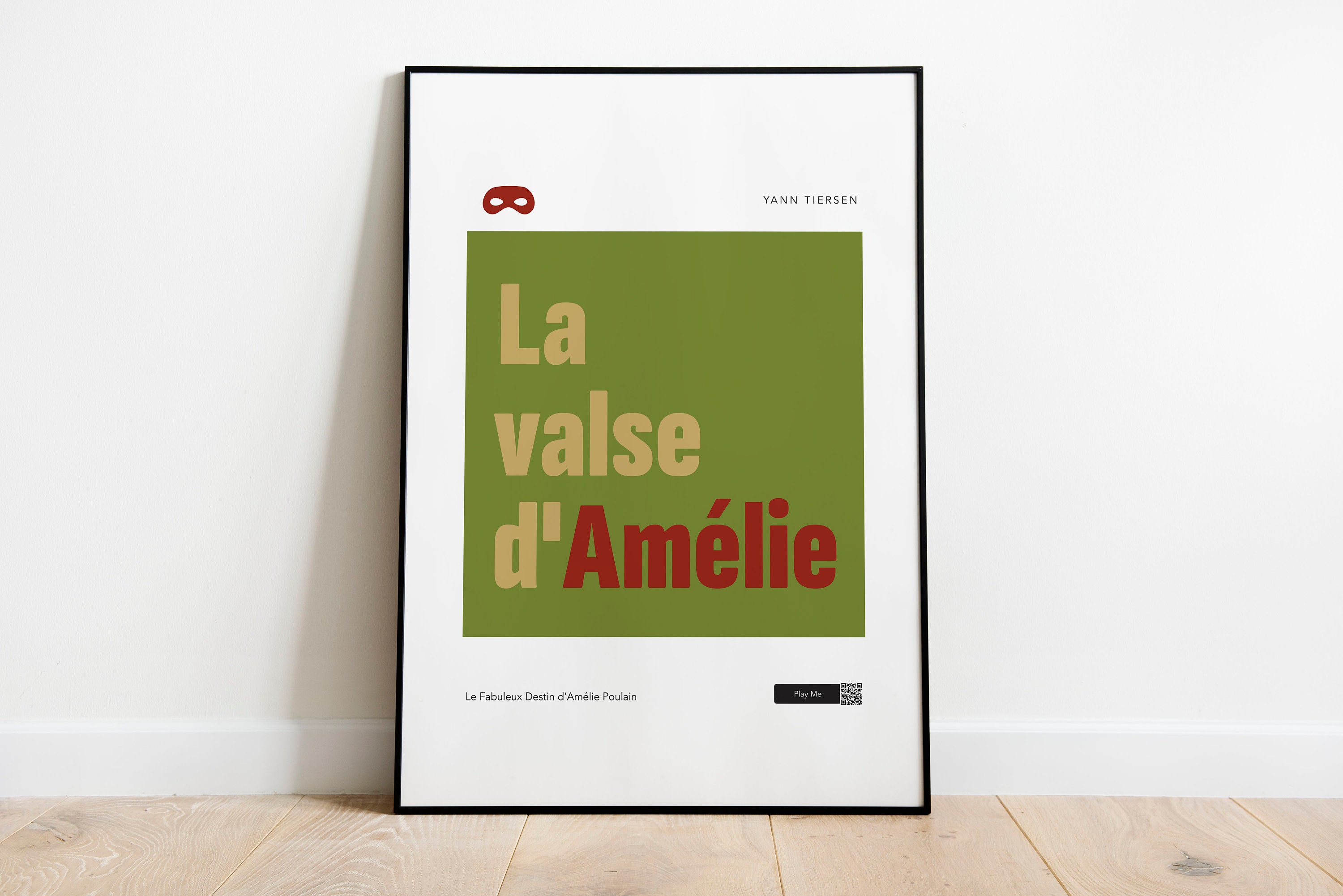 Mobile lion jaune + potence en bois La valse d'Amélie Poulain