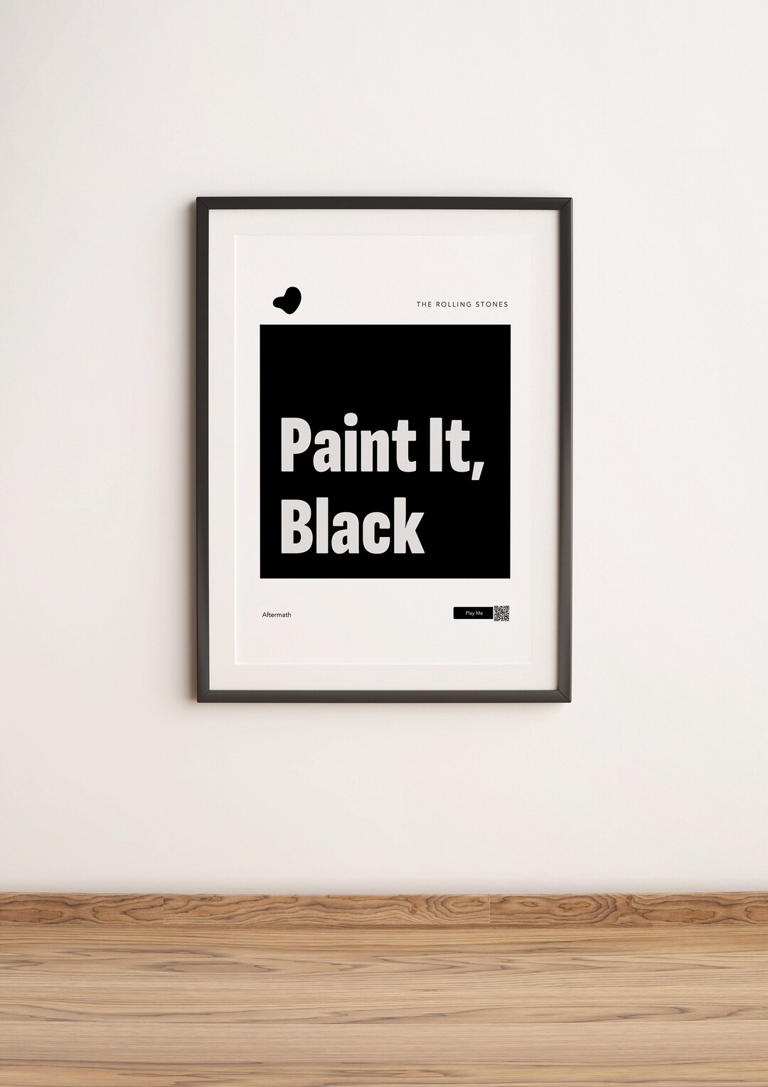 Music Poster Wall Art Paint It Black Minimal Print the Etsy