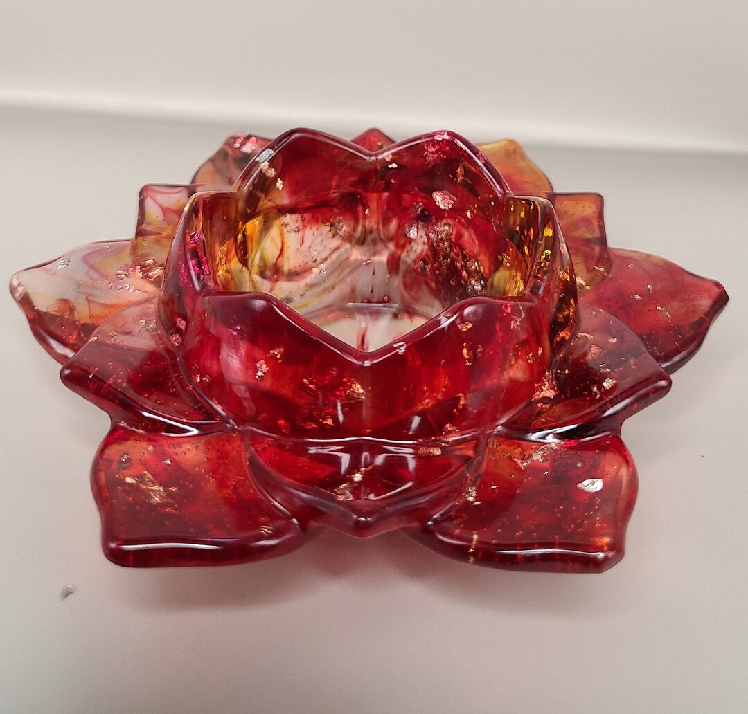 Lotus Resin Tealight Holder Etsy