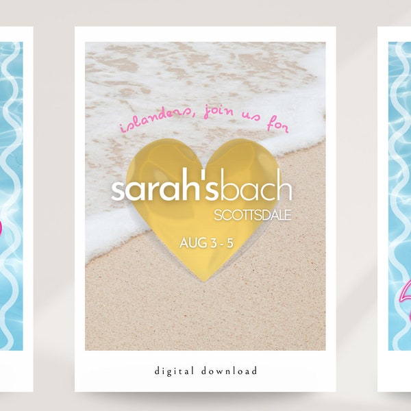 Editable Bachelorette Invite & Itinerary Template (5x7) - Bach Island (Option 2)