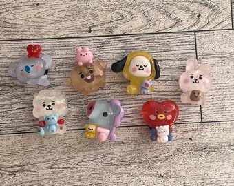 BTS BT21 Shoe Charms Set of 7 - Koya-RJ-Shooky-Mang-Chimmy-Tata-Cooky - Jelly Charm