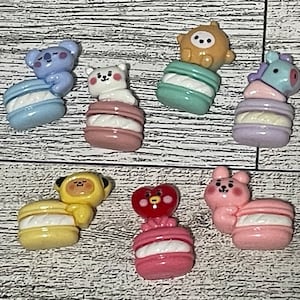 BTS BT21 Macaron Shoe Charms Set of 7 - Koya-RJ-Shooky-Mang-Chimmy-Tata-Cooky