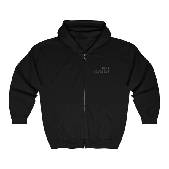 Love Yourself Full Zip Hooded Sweatshirt Etsy